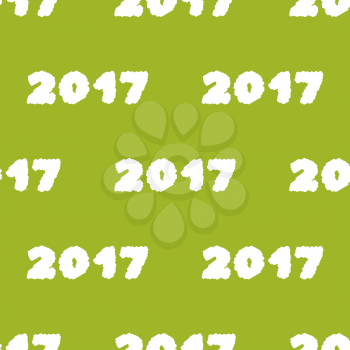 2017 New Year seamless texture with green background