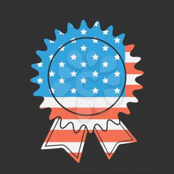 Award label badge with USA flag texture