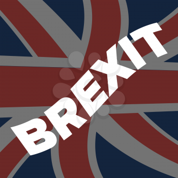 Brexit banner design with United Kingdom flag background