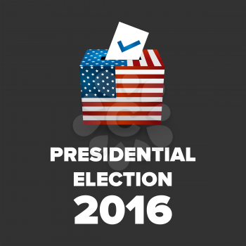Presidential Election USA 2016 with the ballot box and flag concept
