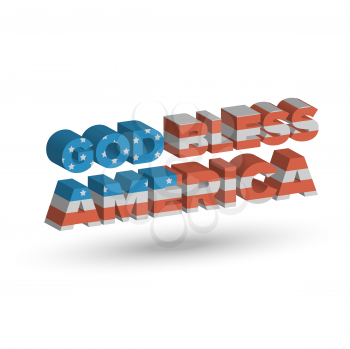 God Bless America three dimensional sign with shadow