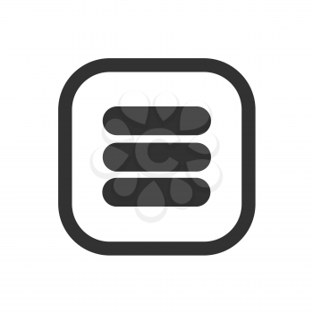 Menu icon for user interface, black on white background