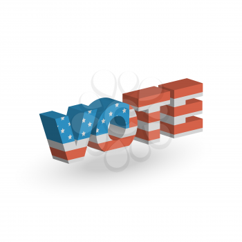 Vote badge for election with usa flag background