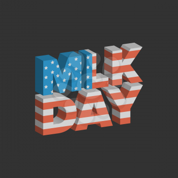 Martin Luther King Day sign with USA flag background