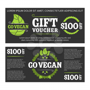 Gift voucher organic food with black background