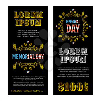 Gift voucher Memorial Day with black background