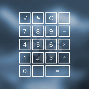 Calculator design for site on blurred glass background