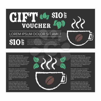 Gift voucher Coffee cup with black background