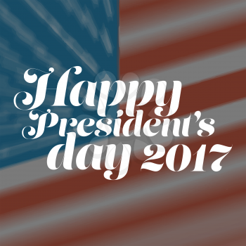 Happy President Day banner with USA flag background