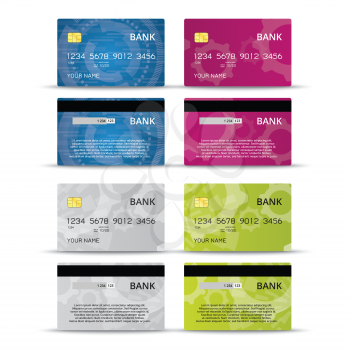 Templates of credit cards design with an abstract background, Isolated vector