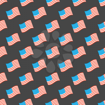 USA flag seamless pattern on a yellow background