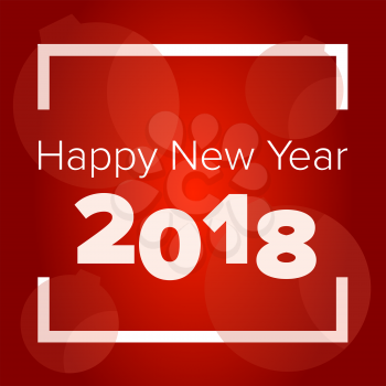 Happy new year 2018 red banner design