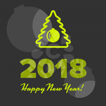 Happy new year 2018 green and black banner design