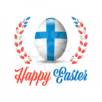 Happy Easter banner with egg and cross