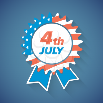 USA Independence Day award icon or banner on a blue background