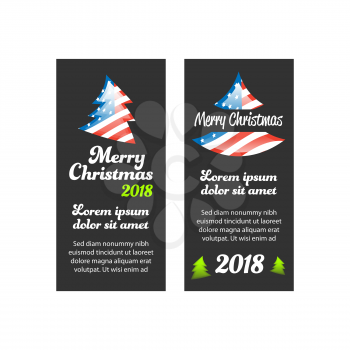 Merry Christmas 2018 banner ob black background