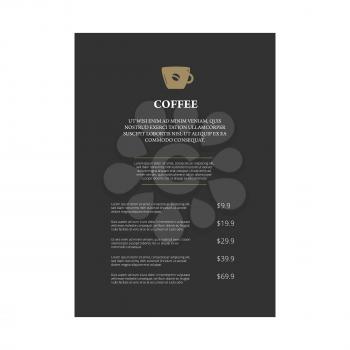 Menu page design in vintage style on white background