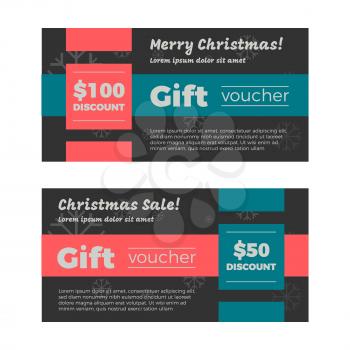 Christmas retro styled Gift voucher design with black backgrounds