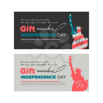 Gift voucher design Independence day USA