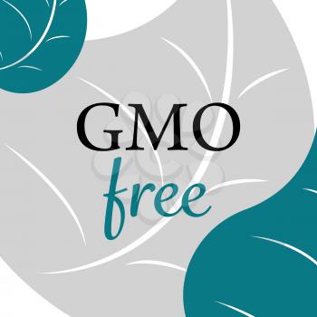 gmo free green and white vector banner logo symbol