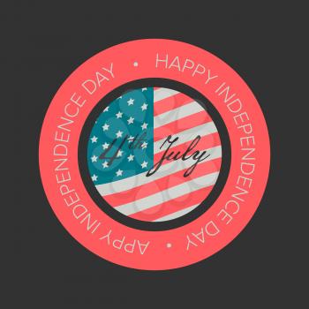 Independence day banner in vintage style with usa flag