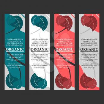 gmo free color vector web banners with leaves background