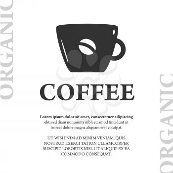 Cafe coffee banner on gray background