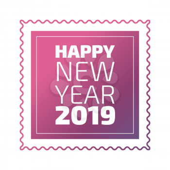 Happy New Year 2019 banner on a blue background
