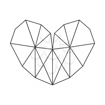 Outlined Vector Heart on a white background
