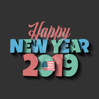 New year 2019 vector sign in Vintage style