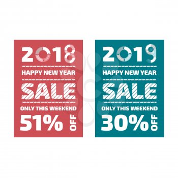 New Year sale promo banner or Gift certificate or voucher