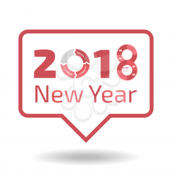 New Year 2018 Flat Design Banner with charts inside figure