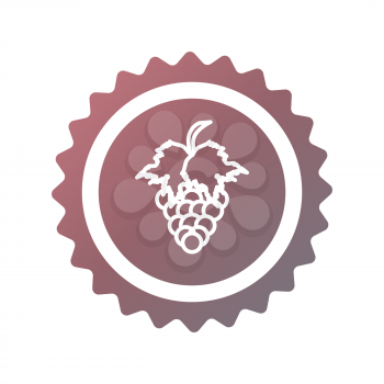 Grape vector icon on a color background in circle