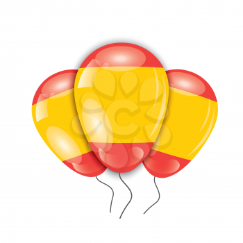 Shiny Ballons with Spain flag on a white backgrounds