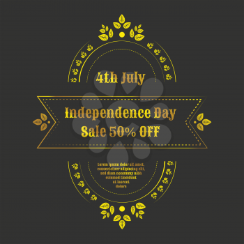Independence day USA vintage style vector Sale banner