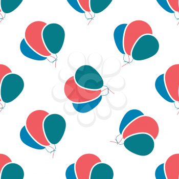 Balloons seamless pattern on a white background