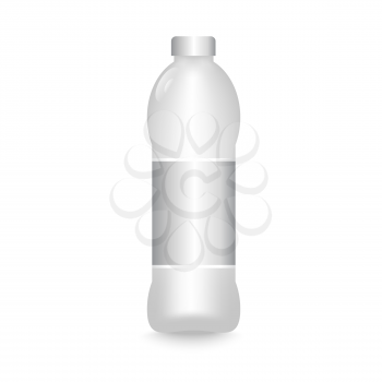Plastic bottle with the label. Vector illustration mockup