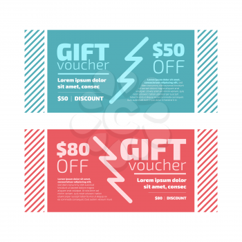 Flat design New year gift certificate or voucher