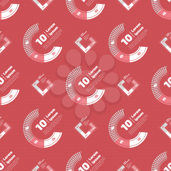 Flat design Seamless pattern with financial charts