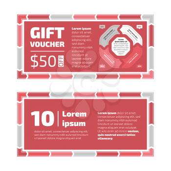 Flat Design Gift voucher or certificate with charts inside