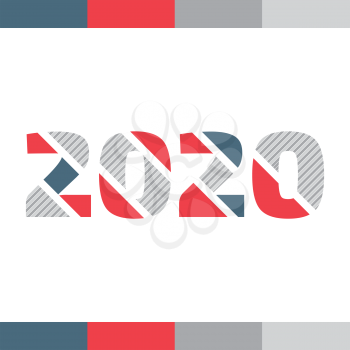 2020 year color vector sign on the white background