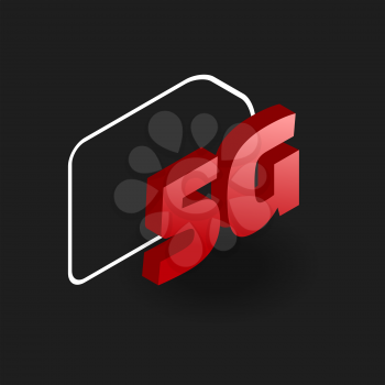 5g internet. Isometric promo illustration with the sim card