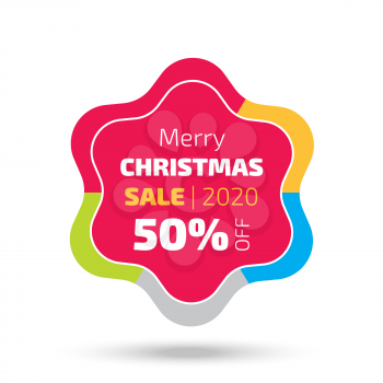 2020 Christmas sale banner with the star shape and shadow