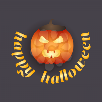 Halloween party cartoon pumpkin vector illustration