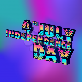 Independence day sale. Isometric duotone sign on the color background