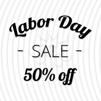 Labor day sale grayscale vector banner with discount