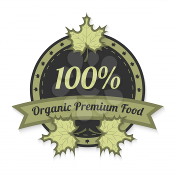 Organic food vintage style sticker on the white background
