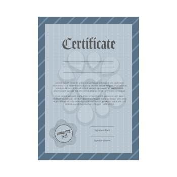 Certificate. Vector template A4 paper size