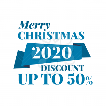 Merry Christmas 2020 holiday. Discount vector banner