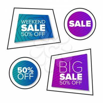 Sale badges collection on the color gradient background